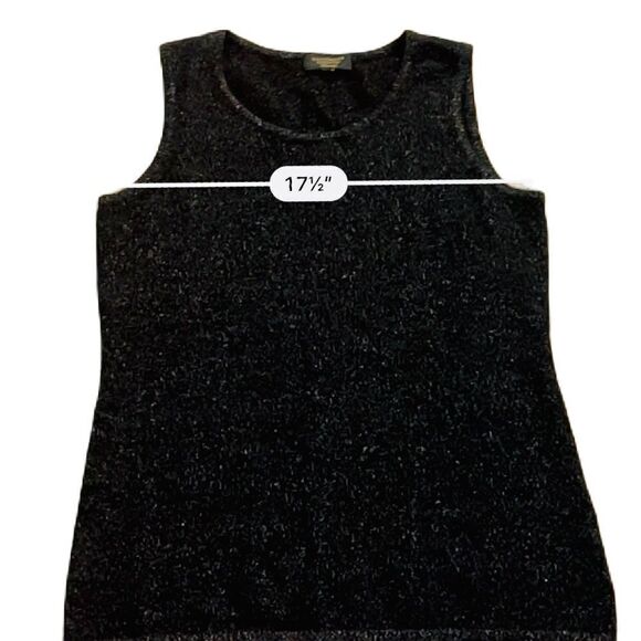 Charter Club Cashmere Blue Shimmering Sleeveless Scoop Neck Sweater Size Small - Picture 12 of 15